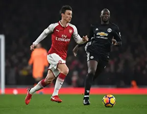 Arsenal V Manchester United 2017-18 Prints: Koscielny vs Lukaku: Battle at the Emirates - Arsenal vs Manchester United
