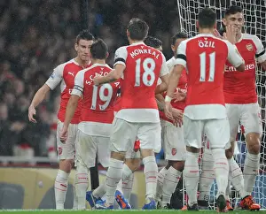 Arsenal V Everton 2015/16 Prints: Koscielny's Brace: Arsenal's Winning Moment against Everton (2015/16)