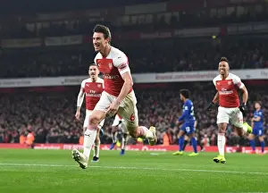 Arsenal V Chelsea 2018-19 Prints: Koscielny's Decisive Strike: Arsenal's Victory Over Chelsea