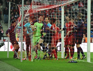 Bayern Munich V Arsenal 2012-13 Prints: Koscielny's Determined Battle with Neuer: Arsenal vs