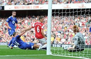 Images Dated 11th September 2010: Koscielny's Stunner: Arsenal's First Goal vs. Bolton (4-1)