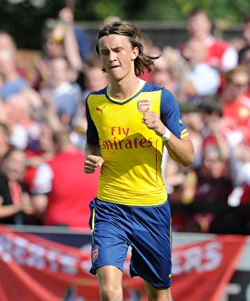 Kris Olsson celebrates scoring Arsenals 1st goal. Boreham Wood 0:2 Arsenal. Pre Season Friendly Kris Olsson celebrates scoring Arsenals 1st goal. Boreham Wood 0:2 Arsenal. Pre Season Friendly