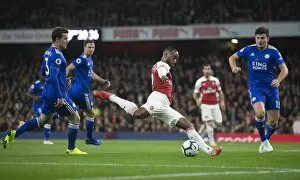 Arsenal v Leicester City 2018-19 Collection: Lacazette 2 181022WAFC