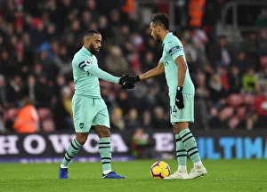 Southampton V Arsenal 2018-19 Prints: Lacazette and Aubameyang