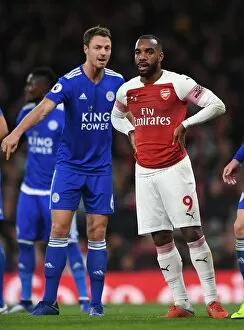 Arsenal v Leicester City 2018-19 Collection: Lacazette Evans 2 181022WAFC