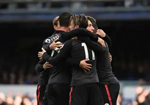 Lacazette and Ozil in Glory: Celebrating Arsenal's Goals at Goodison Park, 2017-18