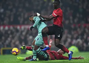 Manchester United V Arsenal 2018-19 Prints: Lacazette Scores Dramatic Goal Past Rojo and Bailly in Manchester United vs