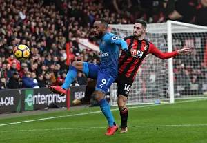 AFC Bournemouth V Arsenal 2017-18 Prints: Lacazette vs Cook: Intense Battle in AFC Bournemouth vs Arsenal Premier League Clash