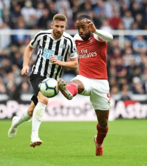 Newcastle United V Arsenal 2018-19 Prints: Lacazette vs Dummett: Intense Battle at St