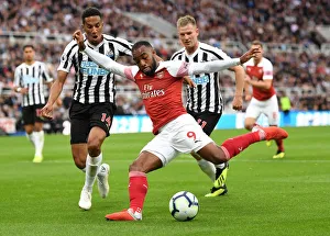 Newcastle United V Arsenal 2018-19 Prints: Lacazette vs. Hayden: Intense Moment at St