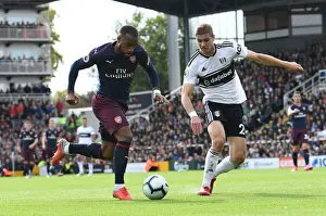 Fulham V Arsenal 2018-19 Prints: Lacazette vs. Le Marchand: A Premier League Showdown at Craven Cottage