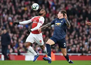 Arsenal V Manchester United 2018-19 Prints: Lacazette vs. Lindelof: A Premier League Battle at Emirates Stadium