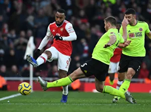 Arsenal V Sheffield United 2019-20 Prints: Lacazette vs. O'Connell: A Battle of Wits in the Arsenal vs