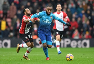 Southampton V Arsenal 2017-18 Prints: Lacazette vs. Redmond: A Premier League Showdown at St. Mary's