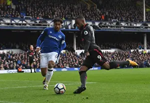 Everton V Arsenal 2017-18 Prints: Lacazette vs. Williams: Intense Moment at Goodison Park - Everton vs