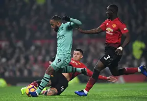 Manchester United V Arsenal 2018-19 Prints: Lacazette's Dramatic Double: Overcoming Rojo and Bailly at Old Trafford (2018-19)