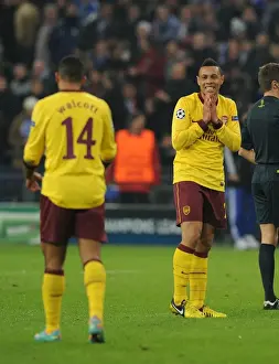Schalke 04 V Arsenal 2012-13 Prints: Last-Minute Drama: Coquelin and Walcott's Near Miss for Arsenal in Schalke 2012-13 Champions League