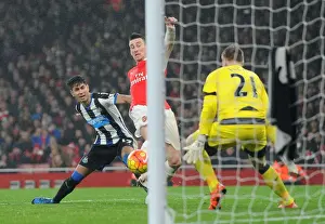 Arsenal V Newcastle United 2015-16 Prints: Last-Minute Drama: Koscielny Scores Thrilling Win for Arsenal Against Newcastle United