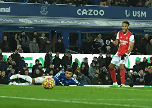 Everton V Arsenal 2020-21 Prints: Last-Minute Heartbreak: Aubameyang's Wide Shot Sabotages Arsenal's Comeback at Everton (2020-21)