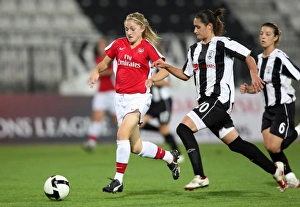 POAK Thessaloniki v Arsenal Ladies 2009-10 Collection: Laura Coombs (Arsenal) Liota Tselehoolou (POAK)