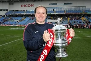Images Dated 21st May 2011: Laura Harvey (Arsenal Manager) with the FA Cup Trophy. Arsenal Ladies 2: 0 Bristol Academy
