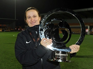 Arsenal Ladies V Birmingham City - WSL League Cup Final 2012-13 Prints: Laura Harvey Lifts the WSL Continental Cup with Arsenal Ladies FC after Victory over Birmingham City