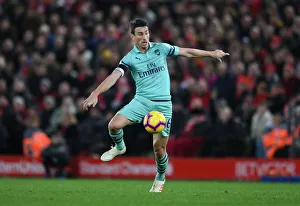 Liverpool V Arsenal 2018-19 Prints: Laurent Koscielny in Action: Liverpool vs Arsenal, Premier League 2018-19