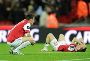 Laurent Koscielny (Arsenal) dejected after the match. Arsenal 1:2 Birmingham City Laurent Koscielny (Arsenal) dejected after the match. Arsenal 1:2 Birmingham City