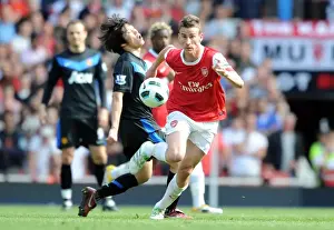 Arsenal V Manchester United 2010-2011 Prints: Laurent Koscielny (Arsenal) Ji-Sung Park (Man United). Arsenal 1: 0 Manchester United