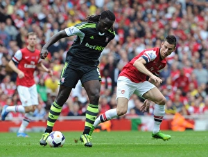 Laurent Koscielny (Arsenal) Kenwyne Jones (Stoke). Arsenal 3:1 Stoke City. Barclays Premier League Laurent Koscielny (Arsenal) Kenwyne Jones (Stoke). Arsenal 3:1 Stoke City. Barclays Premier League