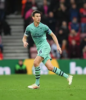 Southampton V Arsenal 2018-19 Prints: Laurent Koscielny Focused: Southampton vs Arsenal, Premier League 2018-19
