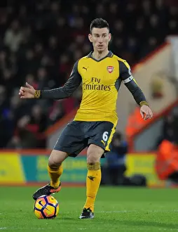 AFC Bournemouth V Arsenal 2016-17 Prints: Laurent Koscielny Focuses in AFC Bournemouth vs Arsenal Premier League Clash (2016-17)