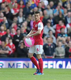 West Bromwich Albion V Arsenal 2011-12 Prints: Laurent Koscielny Focuses in Arsenal's 2011-12 Premier League Clash vs