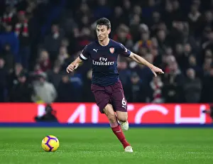 Brighton And Hove Albion V Arsenal 2018-19 Prints: Laurent Koscielny Focuses in Arsenal's Premier League Clash against Brighton & Hove Albion