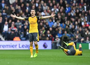 West Bromwich Albion V Arsenal 2016-17 Prints: Laurent Koscielny Focuses in Arsenal's Premier League Clash Against West Bromwich Albion