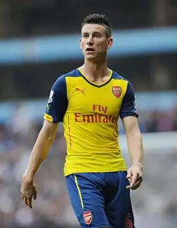 Laurent Koscielny Focuses in Aston Villa vs Arsenal Premier League Clash (2014-15)