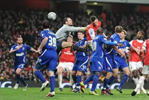 Laurent Koscielny heads past Ipswich goalkeeper Marton Gulop to score the 2nd Arsenal goal