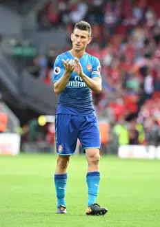 Liverpool V Arsenal 2017-18 Prints: Laurent Koscielny: Post-Match Reflection at Anfield (Liverpool v Arsenal, 2017-18)