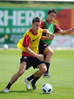 Images Dated 20th July 2010: Laurent Koscielny and Samir Nasri (Arsenal). Arsenal Training Camp, Bad Waltersdorf