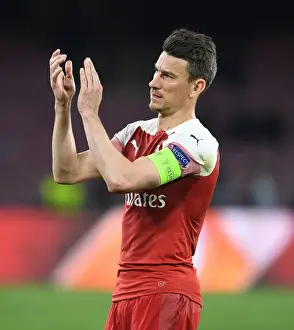 Napoli V Arsenal 2018-19 Prints: Laurent Koscielny's Farewell Applause: Arsenal's Europa League Battle at Napoli's Stadio San Paolo