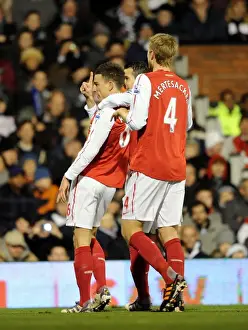 Fulham V Arsenal 2011-12 Prints: Laurent Koscielny's Goal Celebration: Arsenal's Victory at Fulham (2011-12)