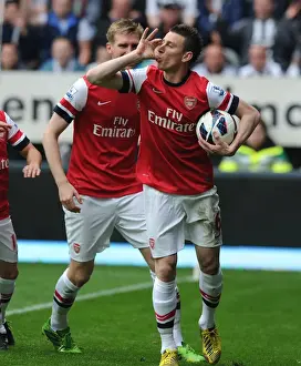 Newcastle United V Arsenal 2012-13 Prints: Laurent Koscielny's Last-Minute Goal: Arsenal Secure Dramatic Victory over Newcastle United