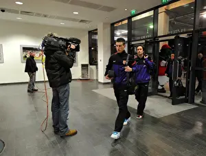 Arsenal V Liverpool 2012-13 Prints: Laurent Koscileny and Tomas Rosicky (Arsenal) walk into the stadium befor the match