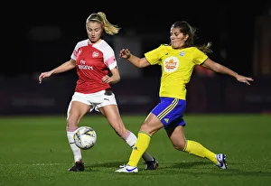 Arsenal Women V Birmingham City Women - WSL Continental Cup 2018-19 Prints: Leah Williamson vs. Paige Williams: A Battle in the FA WSL Continental Tyres Cup