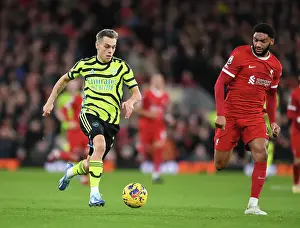 Liverpool V Arsenal 2023-24 Prints: Leandro Trossard vs. Joe Gomez: Battle at Anfield - Liverpool vs