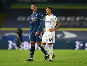Leeds United vs. Arsenal: Gabriel Magalhaes and Raphinha Share a Moment After Intense Premier League Clash
