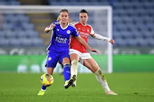 Leicester City Women V Arsenal Women 2023-24 Prints: Leicester City vs. Arsenal FC: A Battle for Possession in the Barclays Women's Super League
