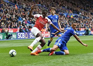 Leicester City V Arsenal 2018-19 Prints: Leicester vs Arsenal: Nketiah vs Tielemans Battle in the Premier League