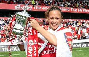 Arsenal Ladies v Leeds United Ladies Womens FA Cup Final Collection: Lianne Sanderson (Arsenal) with the FA Cup