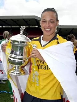 Arsenal Ladies v Charlton - FA Cup Final 2006-07 Collection: Lianne Sanderson (Arsenal) with the FA Cup Trophy